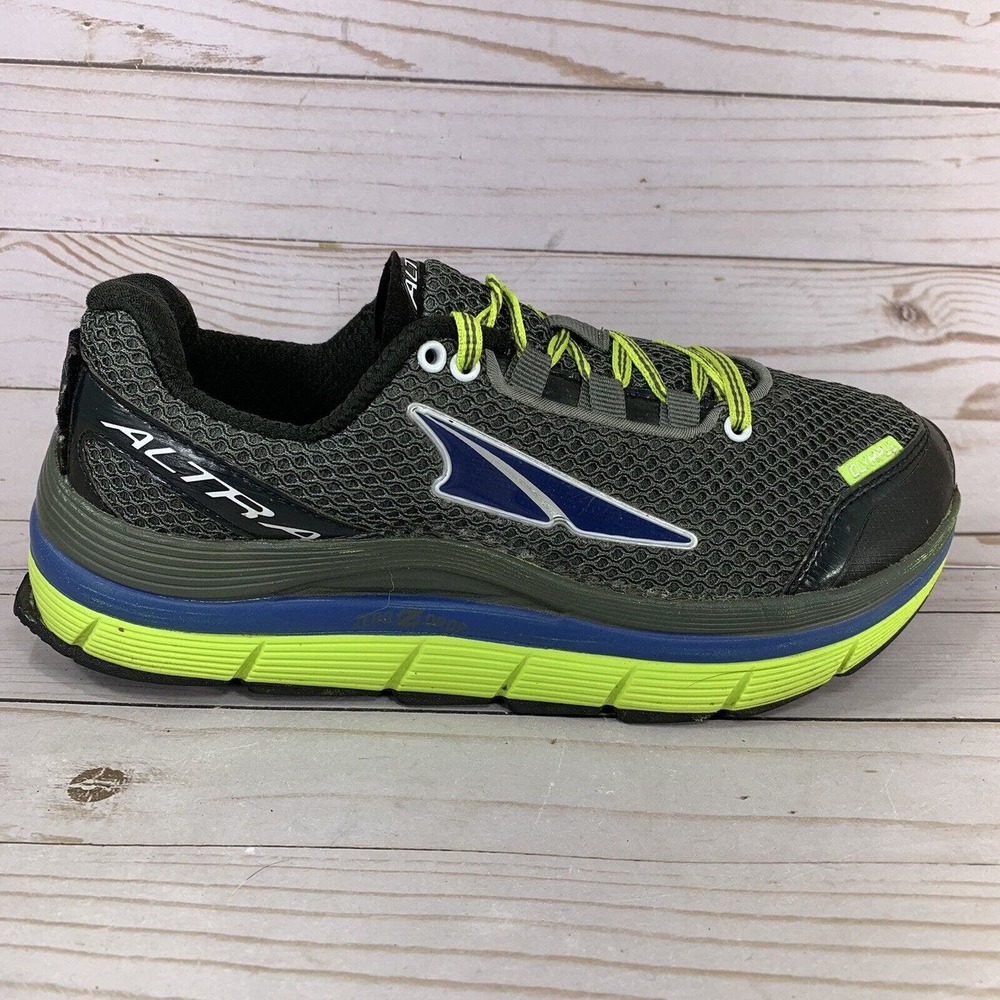Altra Olympus Trail Running Shoes Mens Size 8.5 Gray Mesh Neon Yellow Athletic